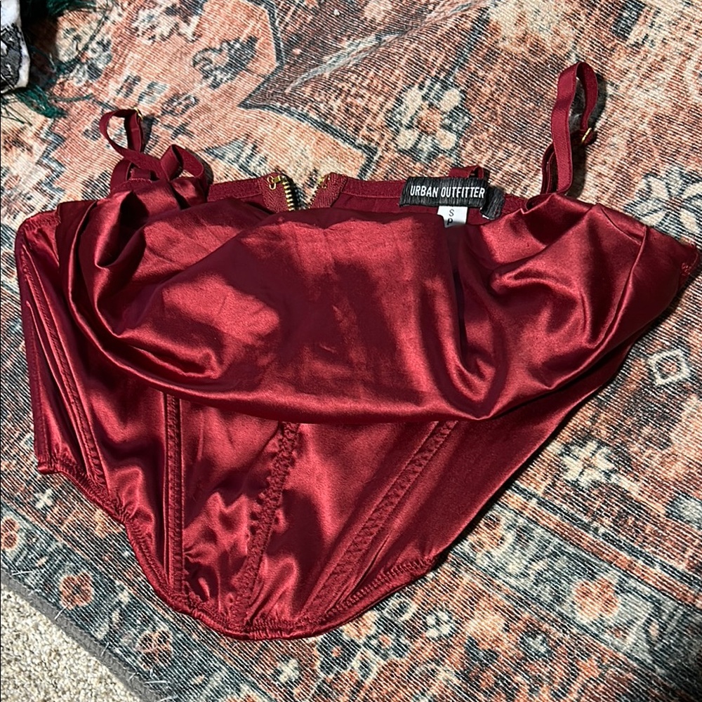 Urban Outfitters Red Satin corset top